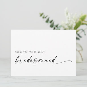 Bridesmaid Dankeschön-Karte Modernes Minimalisti