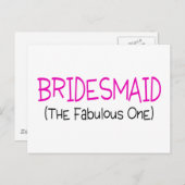 Bridesmaid das fabelhafte postkarte (Vorne/Hinten)