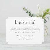 "Bridesmaid Definition & Duty"-Vorschlagskarte Einladung (Stehend Vorderseite)