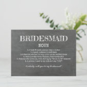 Bridesmaid Definition Funny Vorschlag Einladung (Stehend Vorderseite)
