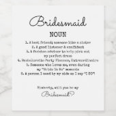 Bridesmaid Definition Niedlich und süß Vorschlag Weinetikett (Einzelnes Label)