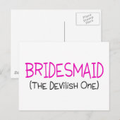 Bridesmaid die devilish postkarte (Vorne/Hinten)