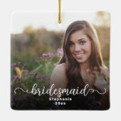 Bridesmaid Doppelseitiges Foto für kurzes SkriptOv Keramikornament (Rückseite)