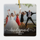 Bridesmaid Doppelseitiges Foto für kurzes SkriptOv Keramikornament (Vorderseite)
