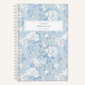 Bridesmaid Dusty Blue Floral Pattern Notizblock (Vorderseite)
