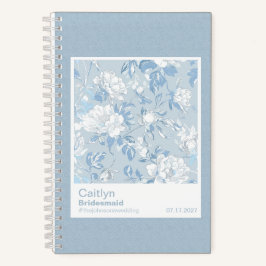 Bridesmaid Dusty Blue Floral Pattern Swatch Notizblock