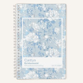 Bridesmaid Dusty Blue Floral Pattern Swatch Notizblock (Vorderseite)