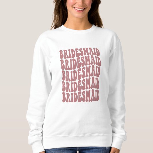 Bridesmaid Dusty Pink Custom Matching Brautparty Sweatshirt (Vorderseite)