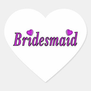 Bridesmaid Einfach Liebe Herz-Aufkleber
