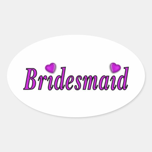 Bridesmaid Einfach Liebe Ovaler Aufkleber (Vorderseite)