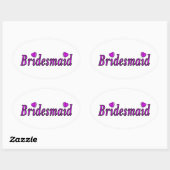 Bridesmaid Einfach Liebe Ovaler Aufkleber (Blatt)