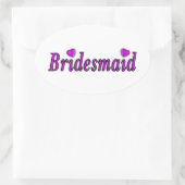 Bridesmaid Einfach Liebe Ovaler Aufkleber (Tasche)