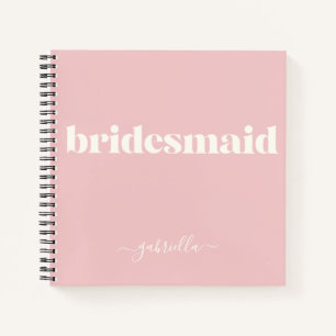 Bridesmaid Einfache Minimalistische Moderne Name B Notizblock
