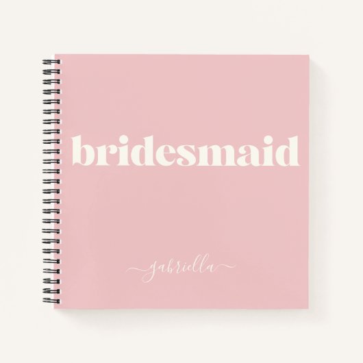 Bridesmaid Einfache Minimalistische Moderne Name B Notizblock (Vorderseite)