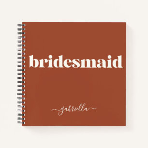 Bridesmaid Einfache Minimalistische Moderne Name R Notizblock