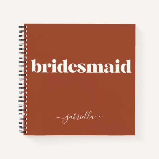 Bridesmaid Einfache Minimalistische Moderne Name R Notizblock (Vorderseite)