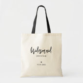 Bridesmaid | Einfache, moderne Script Tote Bag Tragetasche (Vorne)