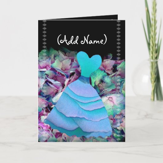 Bridesmaid Einladung BLUE Gown auf Blume Cloud (Vorderseite)
