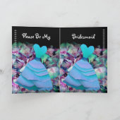 Bridesmaid Einladung BLUE Gown auf Blume Cloud (Innenseite)