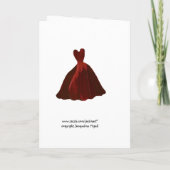 BRIDESMAID-Einladung - MAROON Leaf Gown Einladung (Rückseite)