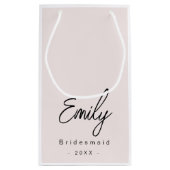Bridesmaid Elegant Kleine Geschenktasche | Rosa Geschenktüte (Rückseite)