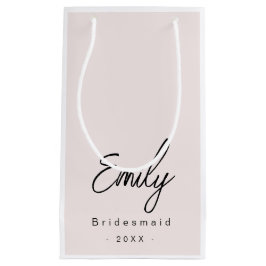 Bridesmaid Elegant Kleine Geschenktasche | Rosa Kleine Geschenktüte