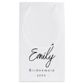 Bridesmaid Elegant Kleine Geschenktasche | SCHWARZ Geschenktüte (Rückseite)