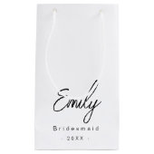 Bridesmaid Elegant Kleine Geschenktasche | SCHWARZ Geschenktüte (Vorderseite)