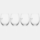 Bridesmaid Elegant Script Individuelle Name Gesche Weinglas Ohne Stiel (Links)