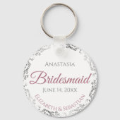 Bridesmaid Elegant Wedding Geschenk Dusty Rose Schlüsselanhänger (Vorderseite)