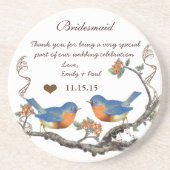 Bridesmaid Empfang Vintag Bird Untersetzer (Vorne)