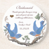 Bridesmaid Empfang Vintag Bluebird Untersetzer (Vorne)
