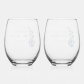 Bridesmaid Eucalyptus Greenerity Custom Wedding Weinglas Ohne Stiel (Rückseite)