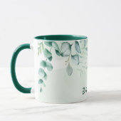 Bridesmaid eucalyptus grün Hochzeit Tasse (Links)