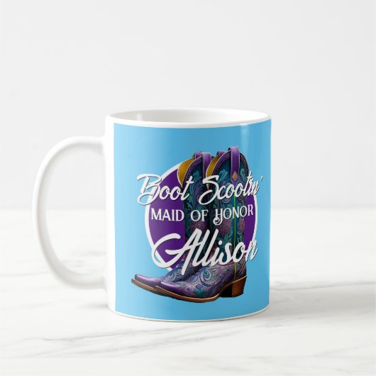 Bridesmaid Extravagant Cowboy Boots Blue Kaffeetasse (Links)
