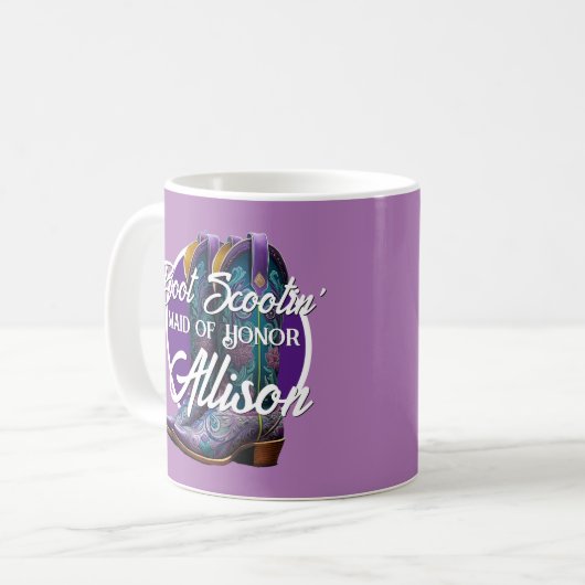 Bridesmaid Extravagant Cowboy Boots Lilac Kaffeetasse (Vorderseite Links)