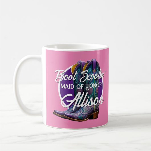 Bridesmaid Extravagant Cowboy Boots Pink Kaffeetasse (Links)