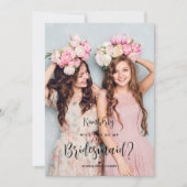 Bridesmaid Fancy Calligraphy Minimal Custom Photo (Vorderseite)