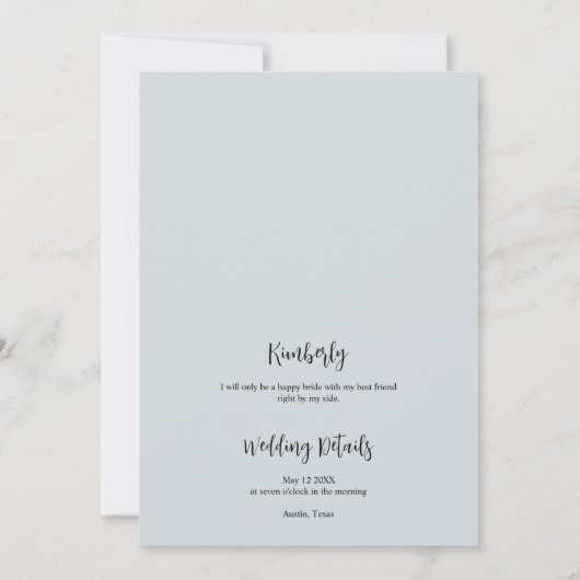 Bridesmaid Fancy Calligraphy Minimal Custom Photo (Rückseite)