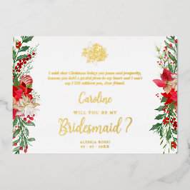 Bridesmaid Fancy Luxury Christmas Proposal Folieneinladung