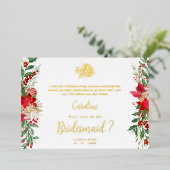 Bridesmaid Fancy Luxury Christmas Proposal Folieneinladung (Stehend vorne)