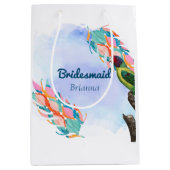 Bridesmaid Favor Vintag Parakeet Mittlere Geschenktüte (Vorderseite)