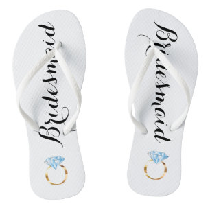 Bridesmaid Flip Flops mit Diamantring Badesandalen