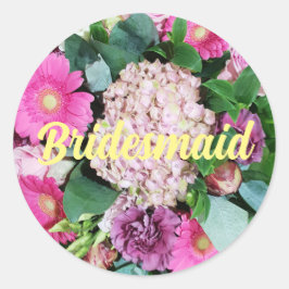 Bridesmaid Floral Arrangement Round Aufkleber