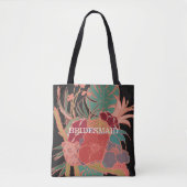 Bridesmaid Floral Boho Geschenk Muster Tote Tasche (Vorderseite)