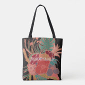 Bridesmaid Floral Boho Geschenk Muster Tote Tasche (Rückseite)