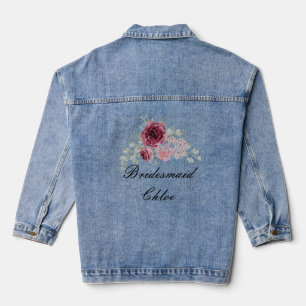 BRIDESMAID FLORAL CUSTOM JEANS JACKET JEANSJACKE
