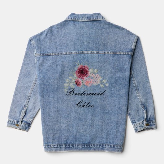 BRIDESMAID FLORAL CUSTOM JEANS JACKET JEANSJACKE (Rückseite)