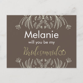 Bridesmaid Floral Gezeichnet Grenzvorschlage Karte