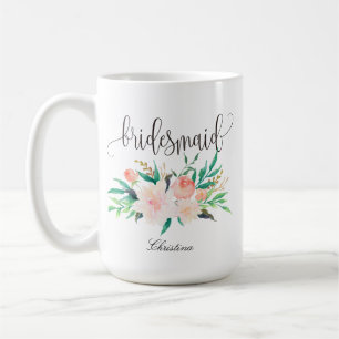 Bridesmaid Floral Personalisiert Wedding -1 Kaffeetasse